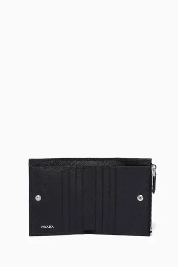 Small Zip Wallet in Saffiano Leather