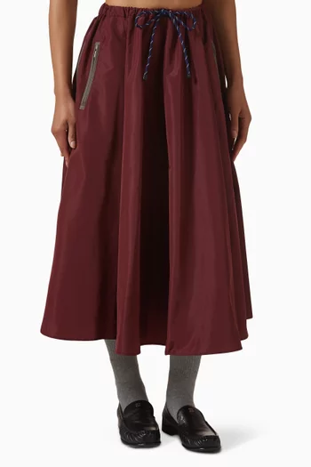 Drawstring-waist Skirt in Technical Fabric