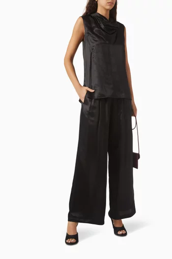 Funnel-neck Scarf Top