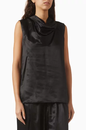 Funnel-neck Scarf Top