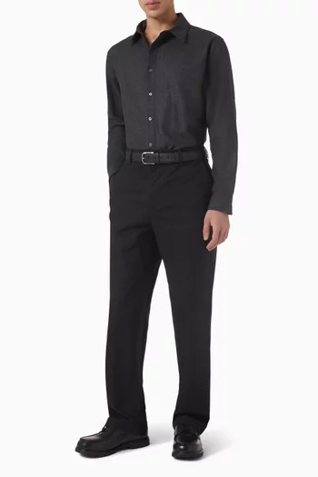 بنطال شينو بقصة ساق مستقيمة مزيج قطن