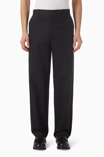 بنطال شينو بقصة ساق مستقيمة مزيج قطن