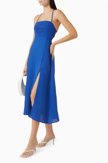 فستان ريمي بظهر مكشوف مزيج فيسكوز