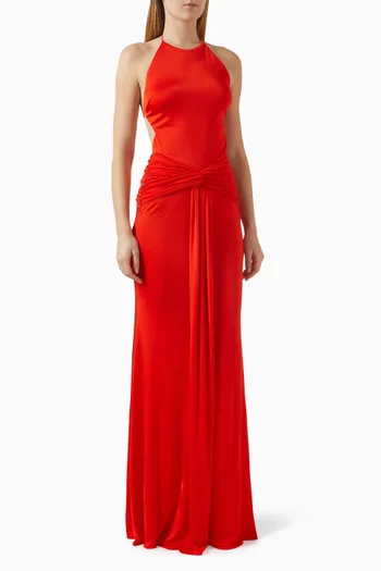 Euphorie Draped Maxi Dress in Jersey