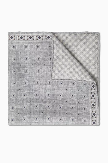 منديل جيب مزين بنقشة حرير