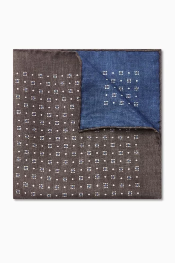 منديل جيب بنقشة مربعات حرير