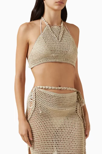 بلوزة ديون بتصميم كروشيه منسوج يدويًا