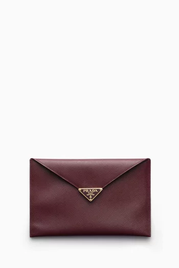 Envelope Clutch Bag in Saffiano Leather