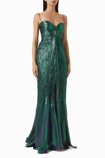 strapless open back dress Rasya One-Shoulder Pleated Maxi Dress
