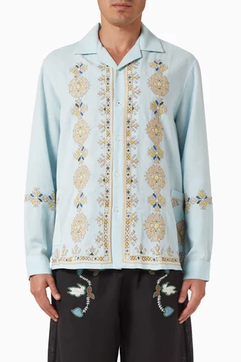 Roses Shirt in Cotton-blend