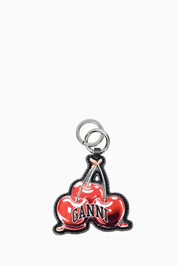 Cherry Keyring in Leather