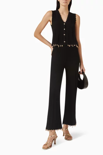 Charm-trim Pants in Cotton Blend