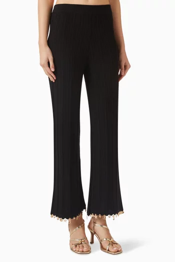 Charm-trim Pants in Cotton Blend
