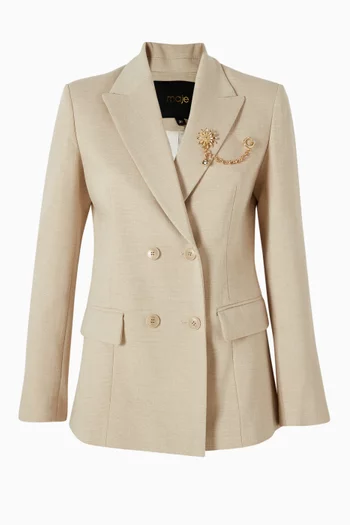 Vipeige Brooch Blazer in Viscose-blend