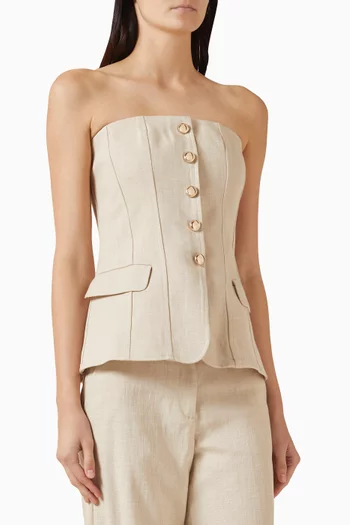 Button-front Top in Viscose Blend