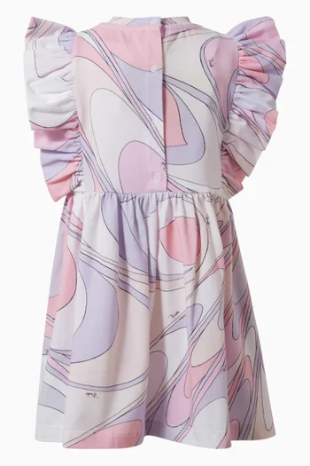 Ruffle Abstract Dress
