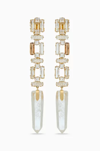 Obelisk Clip-on Earrings in Rock Crystal & Glass
