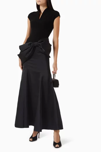 Bow Gown in Satin & Crepe