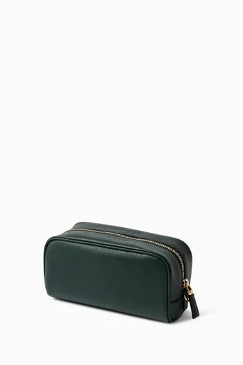 Logo Pouch in Saffiano Leather