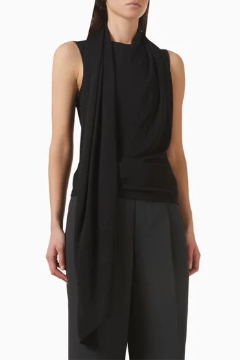 بلوزة بوشاح قابل للربط على الرقبة كريب جيرسيه