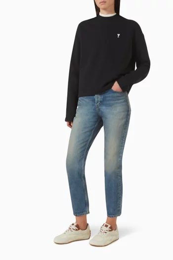 سويت شيرت ايه دي سي بفتحة رقبة مستديرة صوف قطني