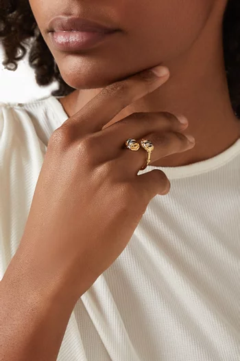 Duality Scaramouche Ring in Gold-plated Metal