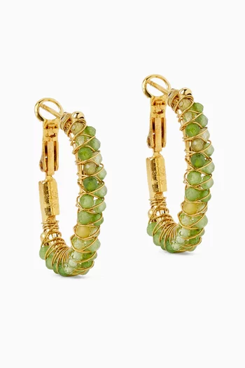 Lyre Hoop Earrings in Gold-plated Metal