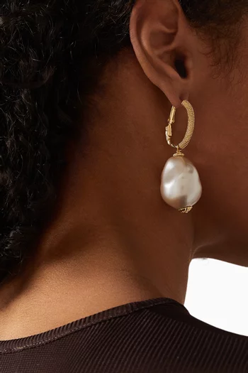 Miwa Lyre Earrings in Gold-plated Metal