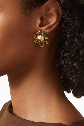 أقراط اوجستا معدن مطلي بلون ذهبي