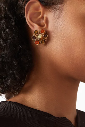 Augusta Stud Earrings in Gold-plated Metal