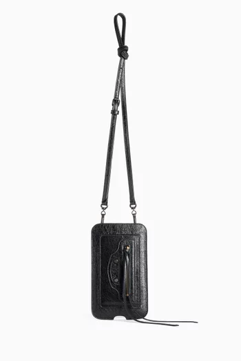 Le City Vertical Phone Holder in Arena Lambskin