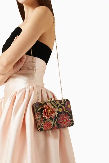 Slim Slide Dancing Floral Clutch Bag