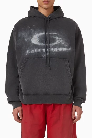 Washed Crayon Loop Oversized Hoodie in Dry Fleece