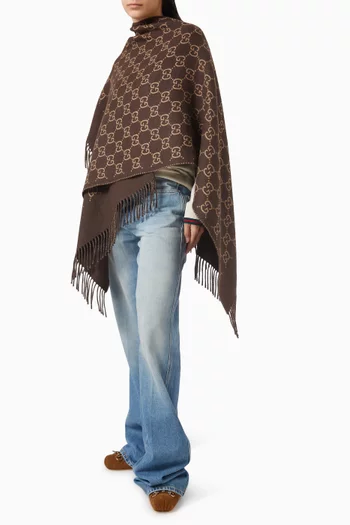 كاب بشرّابات صوف بنقشة شعار GG