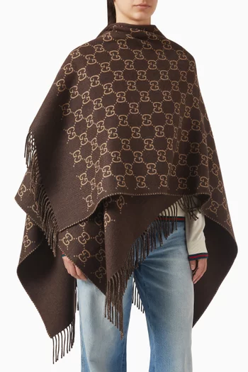 كاب بشرّابات صوف بنقشة شعار GG