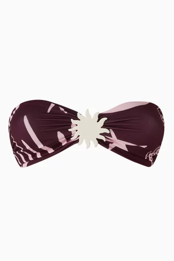 Maple Printed Bandeau Bikini Top