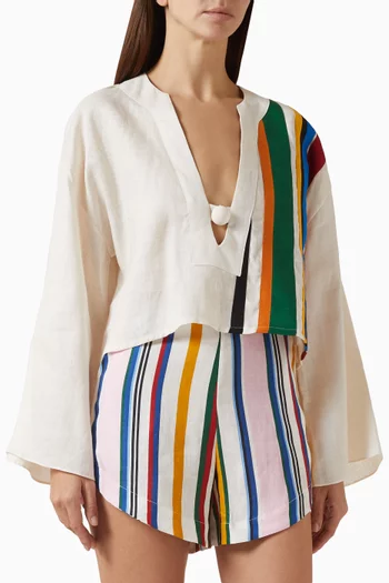 Sassari Crop Top in Linen