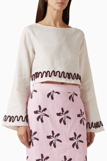 Clavel Embroidered Top