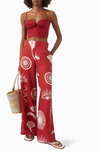 Toya Wide-leg Pants in Linen