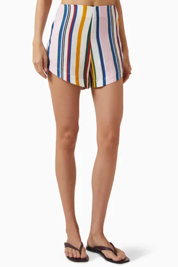 Bahamas Striped Shorts in Linen