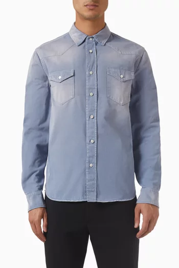 Button-up Shirt in Gabardine