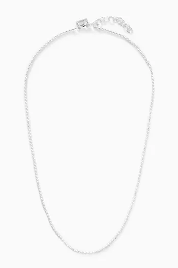 قلادة بتصميم سلسلة بكرات فضة إسترلينية