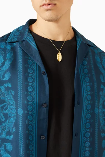 قلادة بدلاية بطبعة Hotel فضة مطلية ذهب عيار 14