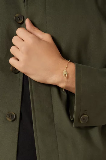 سوار بحلية كف وكرات فضة مطلية ذهب عيار 14