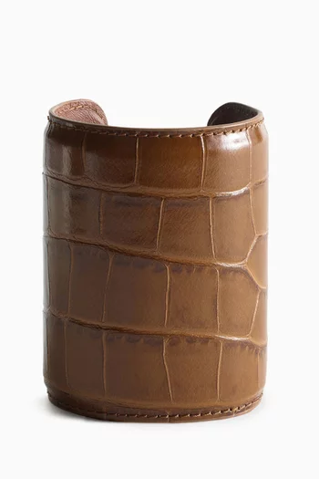Long Croc-embossed Cuff
