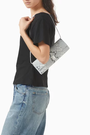 Mini Shoulder Bag in Snake-embossed Leather