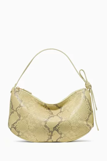 Loop Shoulder Bag in Snake-embossed Leather