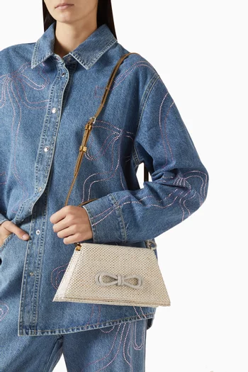 Medium Samantha Top-handle Bag in Lurex-raffia