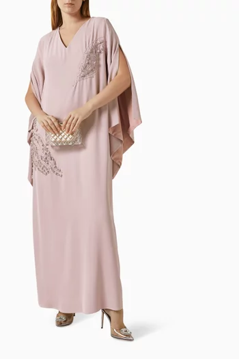 Embellished Kaftan in Crepe