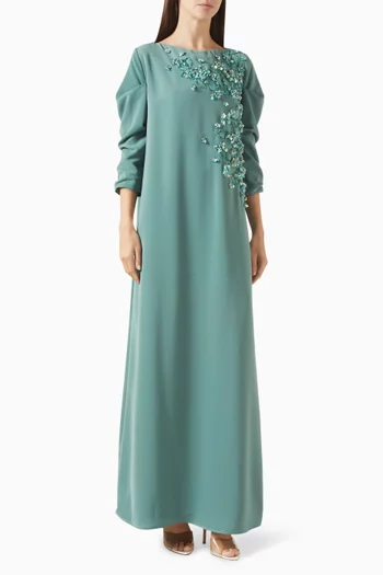 Embellished Kaftan in Crepe